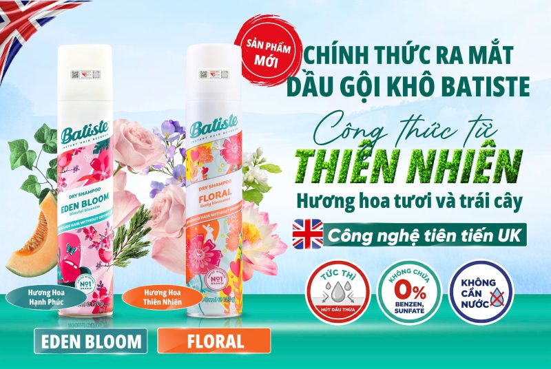 Dầu gội khô Batiste chính thức ra mắt 2 lựa chọn mới 